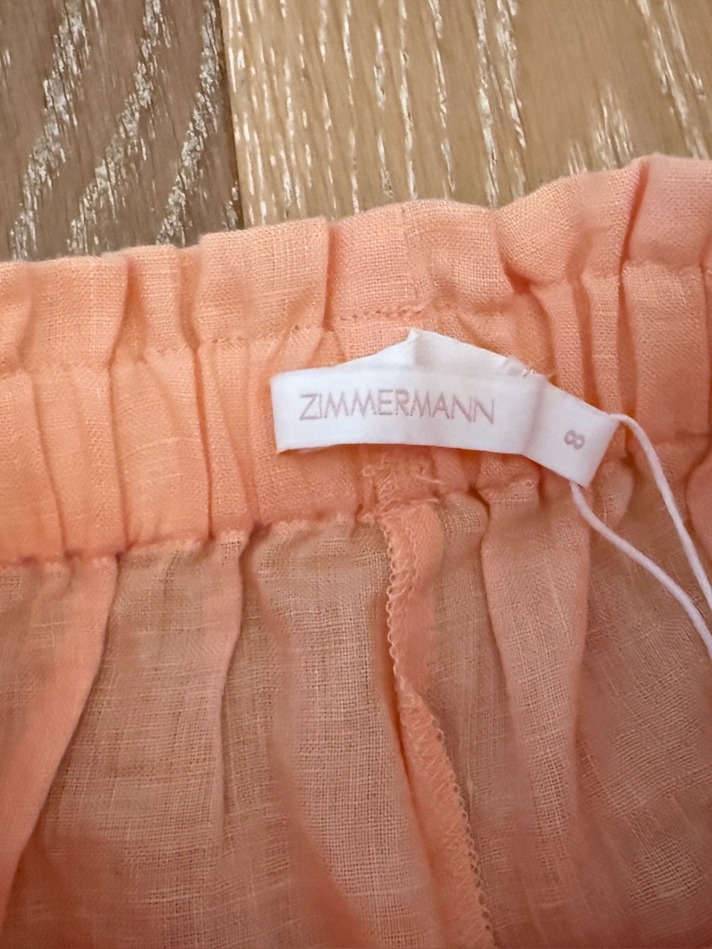 Zimmermann kids paper bag shorts orange peach linen new with tags size 8 - Picture 2 of 5